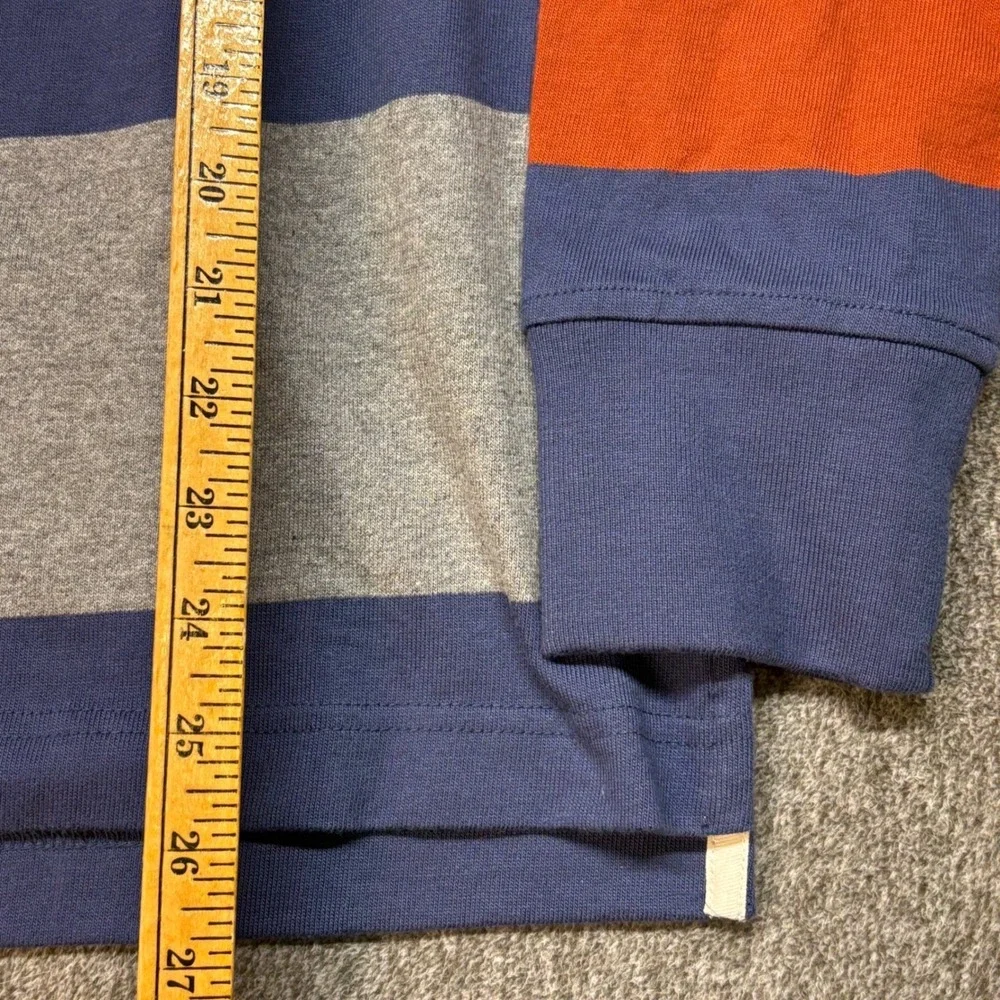 Banana Republic Rugby Shirt Men's Sz S Blue Grey Orange Polo Preppy Heavy Casual